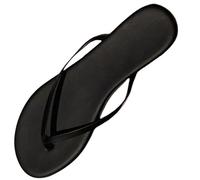 Flip Flops Women's Toe Separator with Arch Support PU Leather Slippers Summer Lightweight Flat Soft Slippers Casual Comfortable Slippers Beach Shoes for Holidays Beach & Leisure Everyday, black, 2 UK