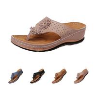 Flip Flops Women's with Platform Toe Separator Wide Feet Women's Orthopaedic Mules Flowers Women's Slippers Lightweight Beach Sandals Breathable Summer Sandals with Footbed Women's Sandals for