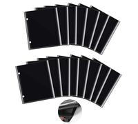 Flip Folder Pages,15 pcs 7.5 x 6.3'' Double Side Marching Band Musical Flip Folio Page W/ 2 Holes PVC Waterproof Resist Tearing Window Pages for Holding Sheet Music