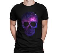 Flip Galaxy Space Stars Universe Patterned Skull Womens T-Shirt Black UK 18-20 (Plus Size XXL)