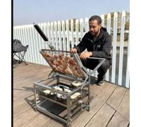 FLIP GRILL CHARCOAL BBQ GRILL GARDEN BARBECUE OUT DOOR STAINLESS STEEL