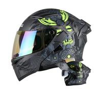 Flip Helmets Night Vision Lightweight Motorbike Modular Helmet Removable Lining DOT Ventilation Noise Reduction ABS Men and Women Four Seasons L/59-60cm