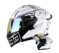 Flip Helmets Night Vision Lightweight Motorbike Modular Helmet Removable Lining DOT Ventilation Noise Reduction ABS Men and Women Four Seasons L/59-60cm