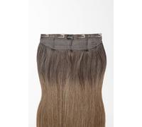 Flip in Extensions - one piece - luxury Quality 14 Inch - T4/17 ombre dark chestnut & medium brown