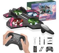 Flip Jet Pro Toy Plane,Foam Remote Control Airplane,Launcher with Automatic Flip & LED Lights,360° Flip,Gyro Stabilize Systems,Easy-Use,Outdoor Garden Park Toys for Boys & Girls Age 6-12 (Pink)