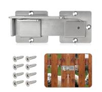 Flip Latch Lock with Padlock Holes,Stainless Steel Double Gate Latch for Wooden Fence,4mm Heavy Duty Farm Gate Latch,Adjustable Door Latch for Sliding and Swing Open Door