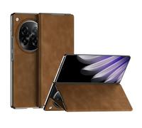Flip Leather Case Compatible with Oppo Find N6 2026, Full Body Protection,Folio Flip Magnetic Slim Phone Cover Case Drop Protection Shockproof Protective Cover w Kickstand (Brown)