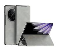 Flip Leather Case Compatible with Oppo Find N6 2026, Full Body Protection,Folio Flip Magnetic Slim Phone Cover Case Drop Protection Shockproof Protective Cover w Kickstand (Grey)