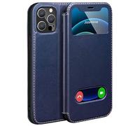 Flip Leather Phone Cover, All-Inclusive Shockproof Case for Apple iPhone 12 Pro (2020) 6.1 Inch Can Answer Calls Quickly [Kickstand] (Color : Blue)