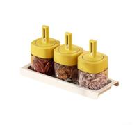 Flip Lid Spice Pots 3 Pack Dust for proof Design Flip Lid Spice(Yellow)