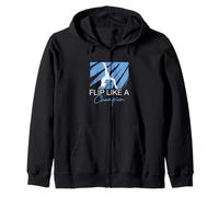 Flip Like A Champion Funny Gymnastics Enthusiast Acrobats Zip Hoodie