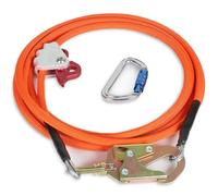 Flip Line Kit Steel Core, Triple Lock, Swivel Snap & Rope Grab Adjuster | Designed for close-range fall protection, climbing gear offered in orange