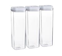 Argon Table Food Storage Containers with Airtight Flip Lock Lids - 1900ml - White - 3 Pack - Plastic Kitchen Storage Tupperware Pantry Food Organiser for Cereal, Oats, Sugar, Coffee, Biscuits, Tea