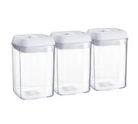 Argon Table Food Storage Containers with Airtight Flip Lock Lids - 800ml - White - 6 Pack - Plastic Kitchen Storage Tupperware Pantry Food Organiser for Cereal, Oats, Sugar, Coffee, Biscuits, Tea