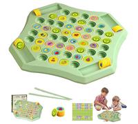 Flip Match Board Game,Memory Checkerboard Over Card Board,52PCS Fruit and Animal Flip Board Game,Flip Match Memory Chess Game,Cartoon Pattern Matching Memories Game for 2-4 Players