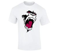 Flip Mens Gorilla Monkey King Kong Face T-Shirt White (S)