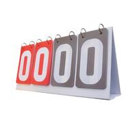 Flip Number Score Board, 4 digits Scoring Board, Lightweight Score Flipper,Sports Scoreboard for Basketball,Football Baseball (Red and Grey)