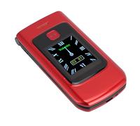 Flip Phone, 4800mah Battery Big Buttons Basic Phone Clear Loud Sound Dual Card Dual Standby 2g Mobile Phone with HD Camera for Elderly (Red)