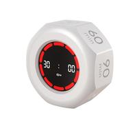 Flip Pomodoro Timer - Rechargeable Visual Timer Cube with Progress Bar, 7-Preset Countdown & Count Up Stopwatch, Portable Productivity Tool for Kids, Study & Kitchen (White)