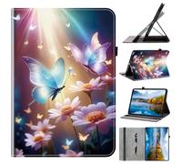 Flip Printed Case for Samsung Galaxy Tab A11 2025/ Galaxy Tab A9 8.7-inch Shockproof Card Holder Stand Cover with Pen Holder Butterfly Daisy