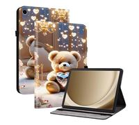 Flip Printed Case for Samsung Galaxy Tab A11 Plus A11+ 2025/ Galaxy Tab A9 Plus A9+ 11-inch Shockproof Card Holder Multi-Angle Stand Cover with Pen Holder Diamond-Bear