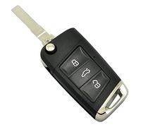 Flip Remote Key Shell for Volkswagen Golf 7 VW Car Golf R R20 / MK7 MKVII Replacement Keyless Fob Case (Black)
