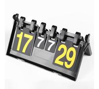 Flip Scoreboard, 6-Digit Portable Tabletop for score Keeper with Triangular Base, Easy Read Yellow & White Cards for Basketball Football Tennis Indoor Outdoor Sports