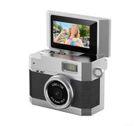 Flip Screen Mini Digital Camera, Portable HD Digital Retro CCD Camera Mini Keychain Cam Video Recorder Gifts for Beginners/Teens/Adults(Black)