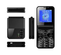 Flip Senior Cellphone, 2G Basic Phone for Elderly, 2.6in Big Button Phone, Loud Sound, Dual Screen Display, Quick Dial, Clear Sound, High Definition Camera, LED Flashlight (Black)