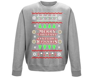 Flip Stranger Christmas Scoops Ahoy Hawkins Kids Sweatshirt Jumper Heather Grey 12-13 Years (XL)