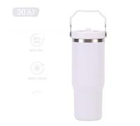 Flip Straw Water Bottle with Straw GFZLJ Flip Straw Water Bottle with Straw,sho Water Bottle,yeti Travel Mug,yeti Cup sho Water Bottle,yeti Travel Mug,yeti Cup(White)
