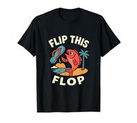 Flip This Flop Beach Squad Coral Teal Graphic Design T-Shirt