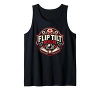 Flip Tilt Repeat Pinball Arcade Player Retro Graphic Tank Top
