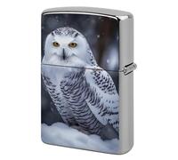 Flip-Top Metal Lighter Case for Outdoor, Windproof Lighters Shell Box for Man, Arctic Owl Lighters Cover Shell for Protect Lighter, Dad Husband Gift Collect