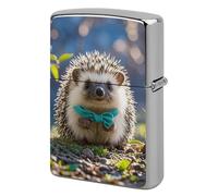 Flip-Top Metal Lighter Case for Outdoor, Windproof Lighters Shell Box for Man, Lovely Hedgehog Lighters Cover Shell for Protect Lighter, Dad Husband Gift Collect