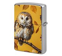 Flip-Top Metal Lighter Case for Outdoor, Windproof Lighters Shell Box for Man, Owl Branch Lighters Cover Shell for Protect Lighter, Dad Husband Gift Collect