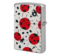 Flip-Top Metal Lighter Case for Outdoor, Windproof Lighters Shell Box for Man, Red Black Spotted Ladybug Lighters Cover Shell for Protect Lighter, Dad Husband Gift Collect