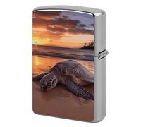Flip-Top Metal Lighter Case for Outdoor, Windproof Lighters Shell Box for Man, Sea Turtle Sunset Lighters Cover Shell for Protect Lighter, Dad Husband Gift Collect
