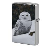 Flip-Top Metal Lighter Case for Outdoor, Windproof Lighters Shell Box for Man, Snow Owl Lighters Cover Shell for Protect Lighter, Dad Husband Gift Collect