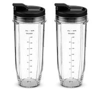 Flip Top to-go Lid with 32OZ Replacement Cups for Compatible with Nutri Ninja Blender Replacement Parts.for Compatible with Nutri Ninja Blenders 900W BL450 and 1000W Auto-iQ BL480 BL482 BL482-30 BL682
