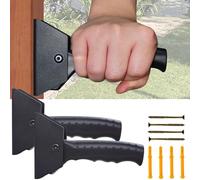 Flip Up Assist Grab Handle for Doorway & Stairs, Walls Mounted-in Folding Grip Handles, Mobility Aids for Elderly Seniors Supports Up to 300 Pounds (Black, 2 Pack)