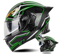 Flip Up Double Visor Helmet Motorcycle ECE-Approved Modular Helmet four Seasons Full-Face Bicycle Helmet Noise Cancellation Adult Men and Women A1,XXL 63-64CM