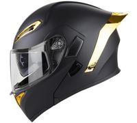 Flip Up Double Visor Helmet Motorcycle ECE Certified Unisex Full Face Helmet for Adults Black and White Various Styles Matte or Glossy for Scooters and Mopeds Fashionable Practical B1,M57-58