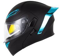 Flip Up Double Visor Helmet Motorcycle ECE Certified Unisex Full Face Helmet for Adults Black and White Various Styles Matte or Glossy for Scooters and Mopeds Fashionable Practical A1,M57-58