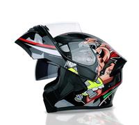 Flip Up Front Motorbike Helmet Crash Modular Helmet with Dual Visors Adjustable Chin Strap for Secure Fit DOT/ECE Approved Noise Reducation for Men Women D,L=(59-60CM)