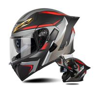 Flip Up Front Motorbike Helmet Modular Helmet DOT/ECE Approved Full Face Scooter Helmet for Adults Men Women Multiple Colors Available C,L=(59-60CM)