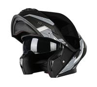 Flip Up Front Motorbike Helmet with Double Visor Modular Motorcycle Helmets DOTECE Approved Crash Flip-Up Full Face Helmet Motocross Helmets for Adults Unisex Four Seasons R,L:59-60CM