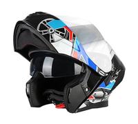 Flip Up Front Motorbike Helmet with Double Visor Modular Motorcycle Helmets DOTECE Approved Crash Flip-Up Full Face Helmet Motocross Helmets for Adults Unisex Four Seasons I,L:59-60CM