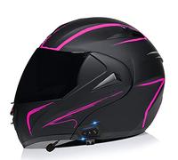Flip Up Front Motorcycle Helmet Bluetooth Modular Helmet with Double Sun Visor, DOT/ECE Approved Motorbike Helmet for Adult Men Women, with Microphone for Automatic Answering Q,M