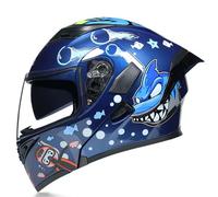 Flip Up Front Motorcycle Helmets Modular Helmets with High Definition Double Visor ECE Approved Full Face Helmet for Men Women Ventilation Design G,XXL=(63-64CM)